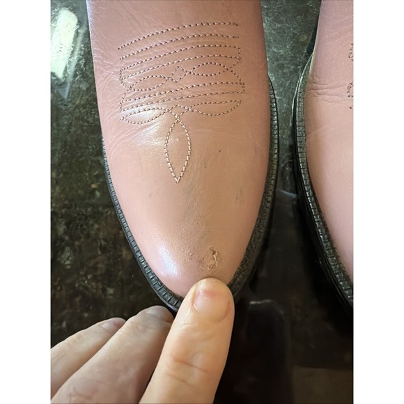 Pocono Western Girls Pink And White Cowboy Boots Sz 3.5 Pointed Toe Rodeo Countr - Picture 4 of 8
